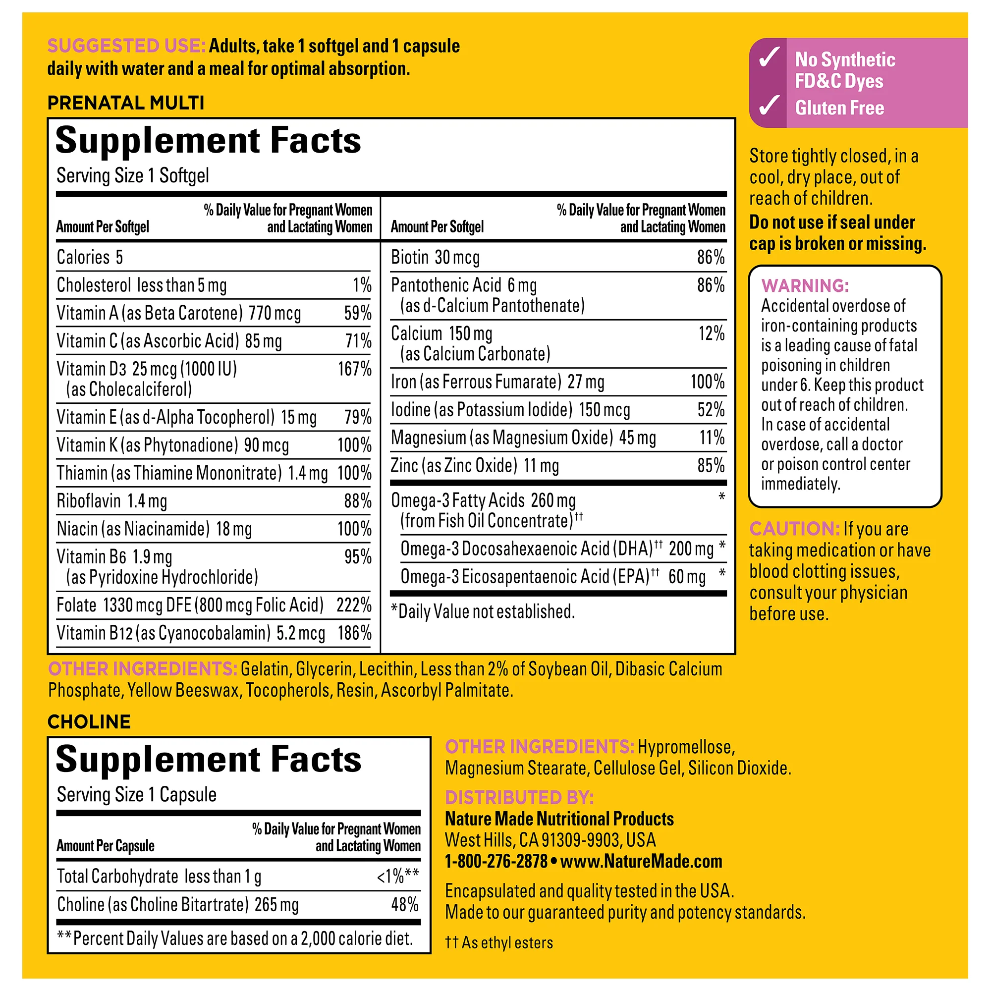 Prenatal Multivitamins + Choline Capsules - Image 2